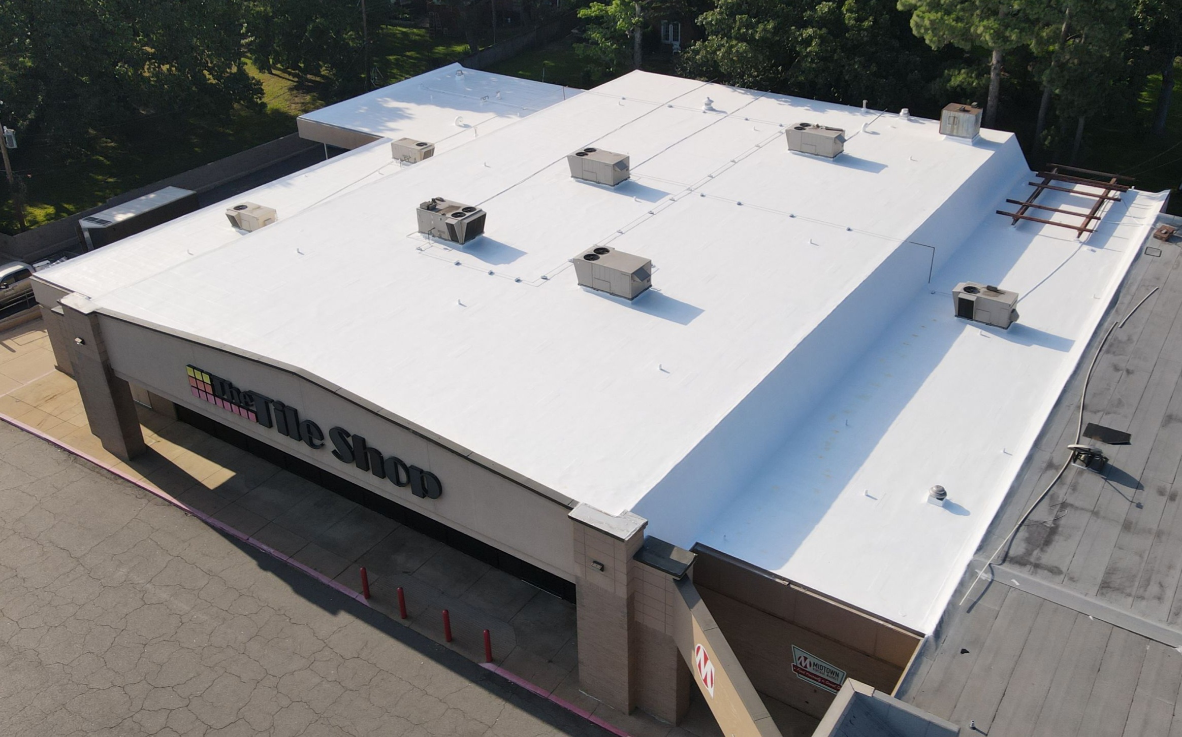 Commercial roof coating project